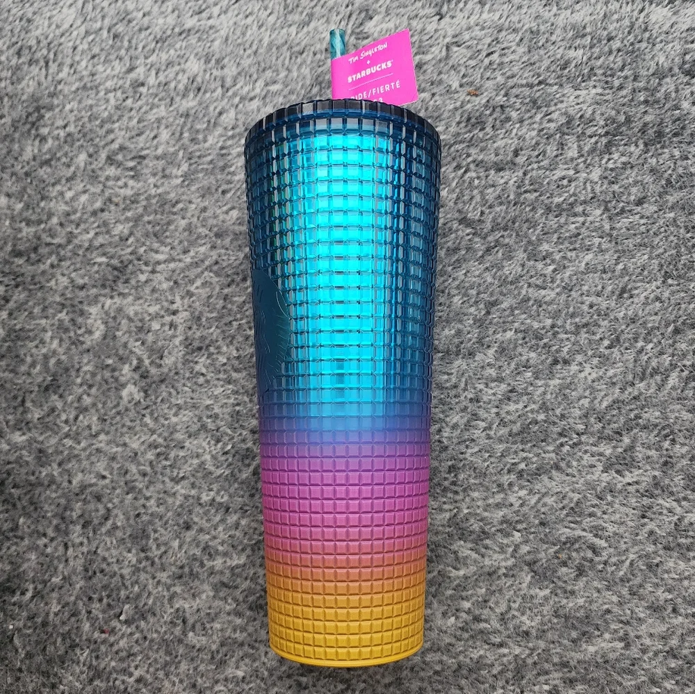 Starbucks Tim Singleton Rainbow Grid Texture Ombre Tumbler Pride